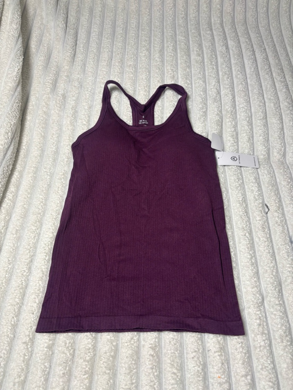 Women’s Ribbed Racerback Tank Top - Plum - Picture 8 of 9